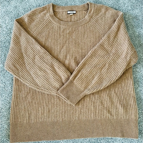 J. Crew - Ribbed Cashmere Oversized Crewneck Sweater - Picture 2 of 4